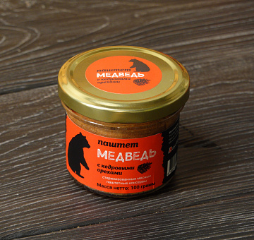 Фото Паштет из мяса медведя с кедровыми орехами 100г