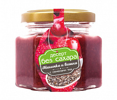 Десерт без сахара (малинка и вишня)