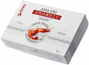Фото Креветка Магаданская сырая AMA EBI 2L ( 51|57), IQF заморозка.